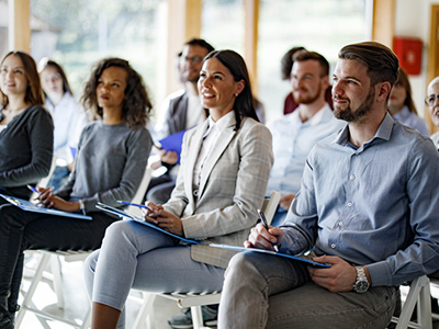 Business professionals in a training meeting